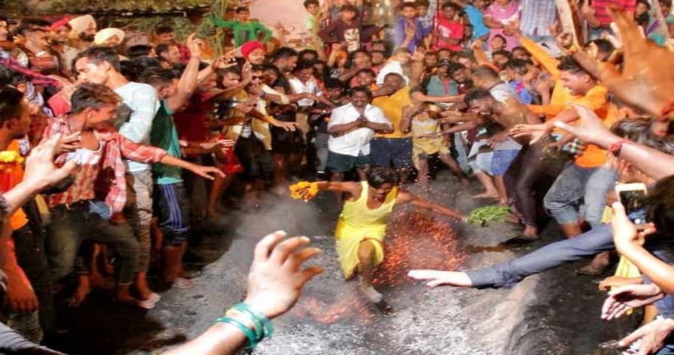 Devotees Walk On Burning Coal at jalandhar
