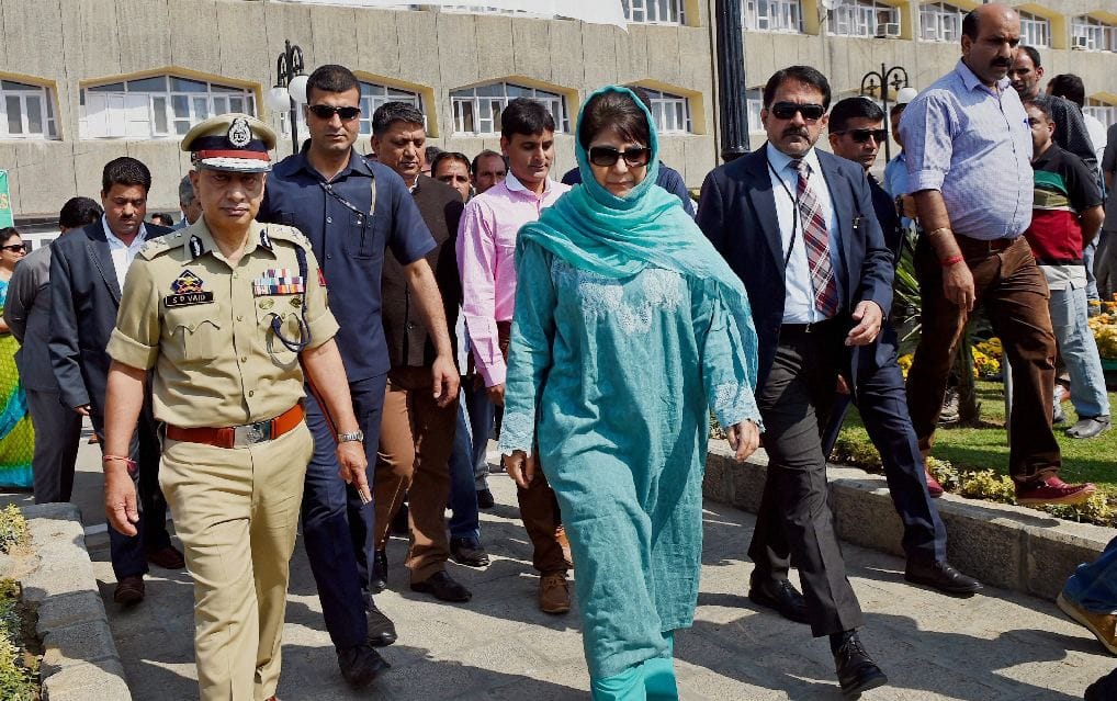 mehbooba mufti speaks to media in srinagar