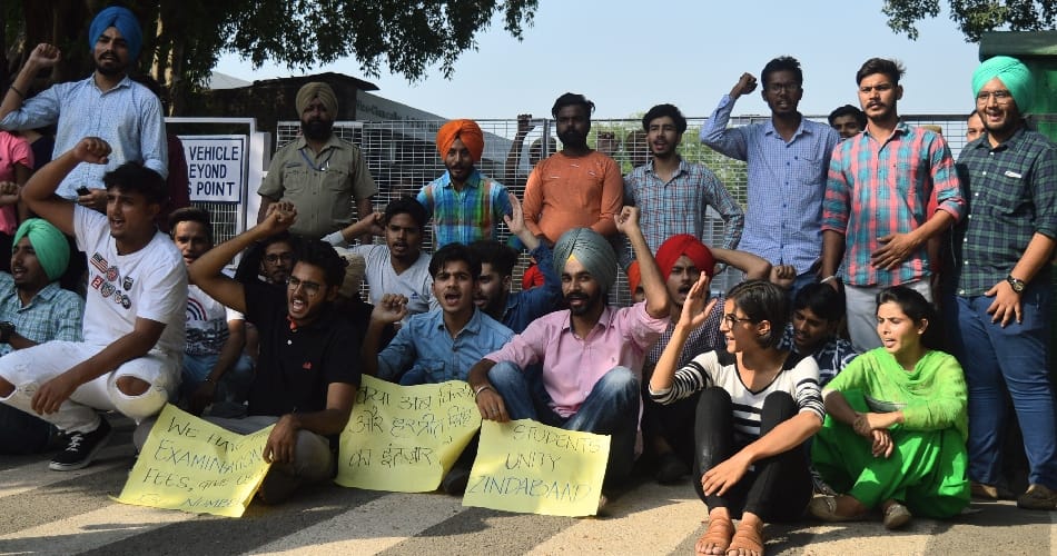 Punjab university, Protest outside vc office, evening studies