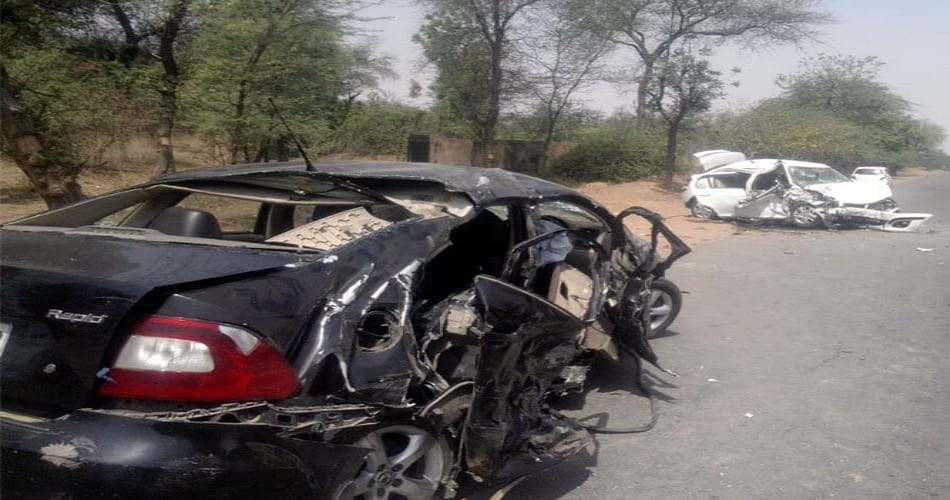 three died in road accident in haryana