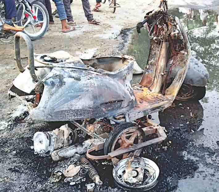 caught fire in activa