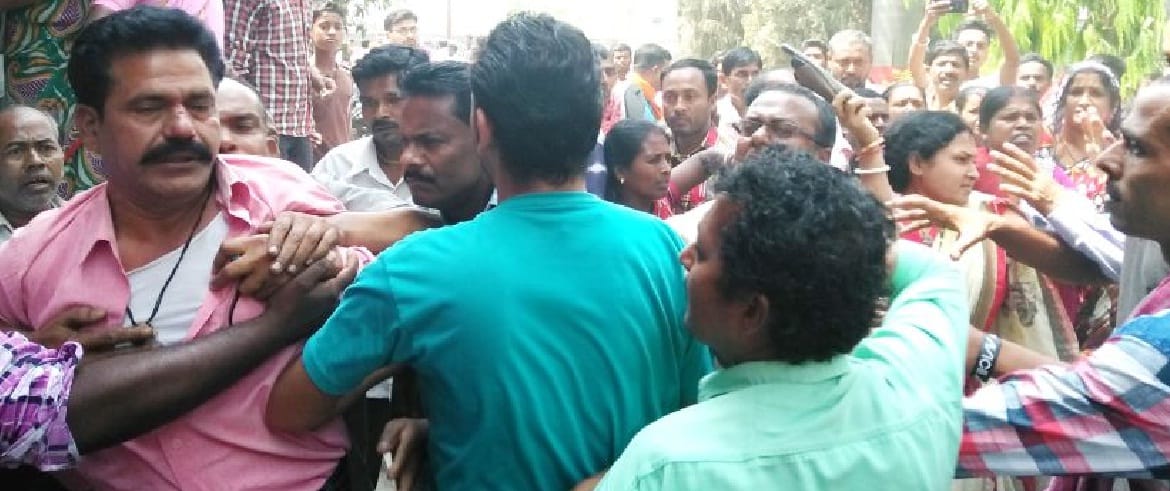 Clerk beaten