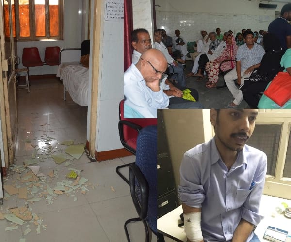 people attacked on doctors in Lucknow KGMU.