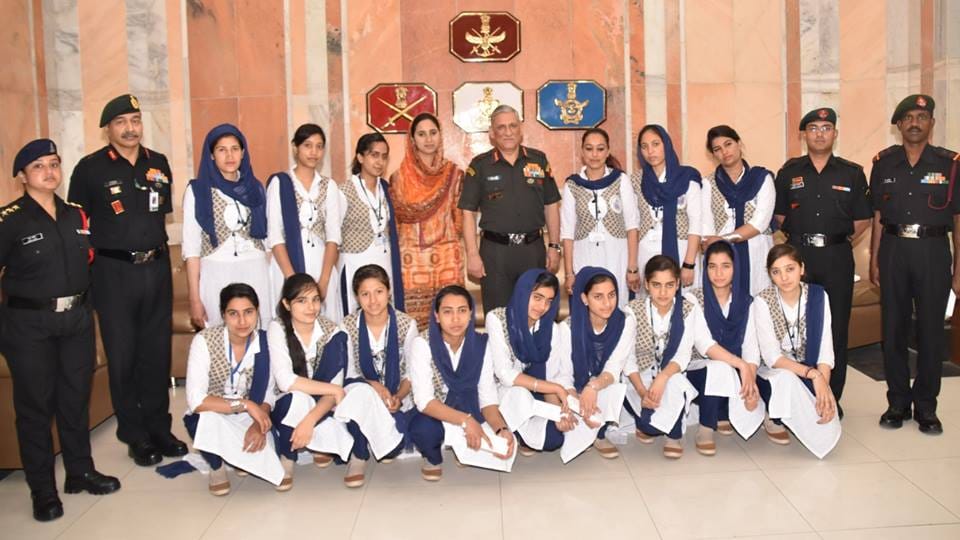 16 girls from J&K, met and interacted with General Bipin Rawat