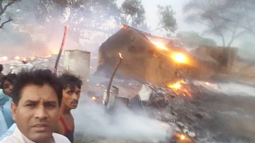 Mla Bachchu Sing selfie with flame in village 