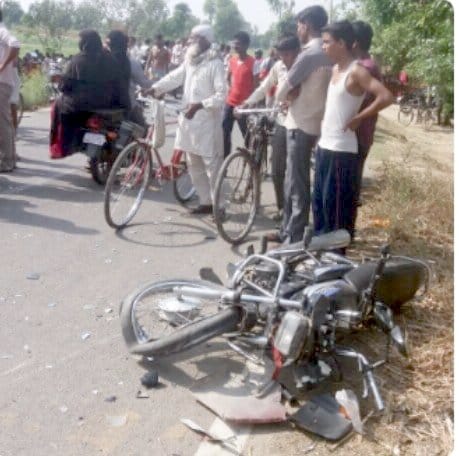 Two men injured in bike collision
