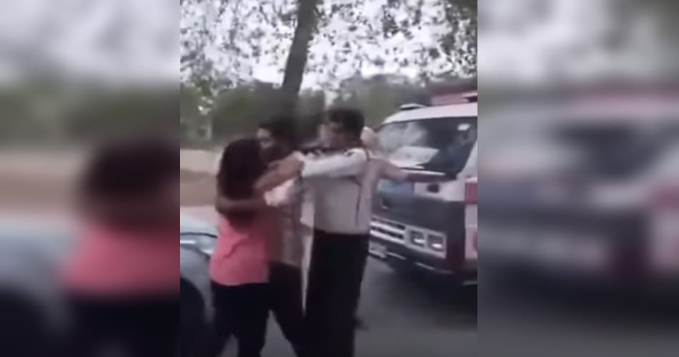 drunk indian girl fight with cops