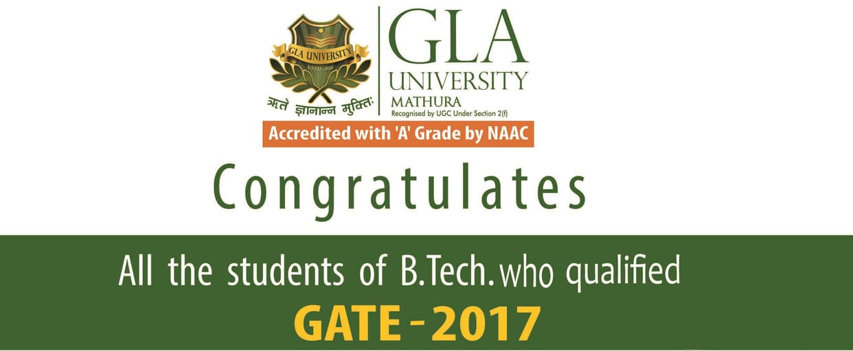 GLA University: more than 50 students of b tech qualified for gate