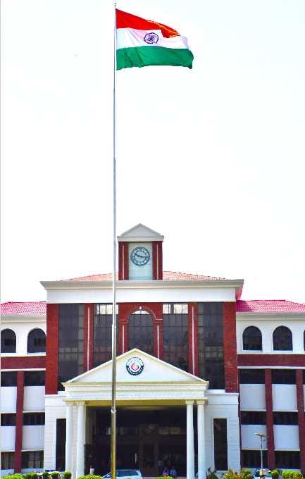 111 feet flag hoisted in graphic era university