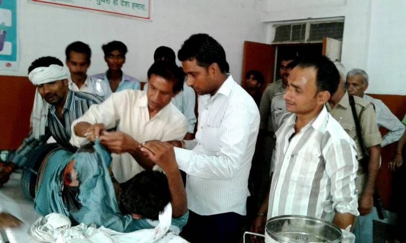 Pradhan's son gun shot, injoured