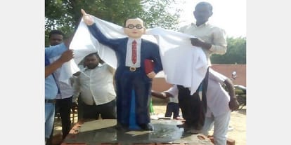 Naughty elements broke the statue of Ambedkar, dalits thundered