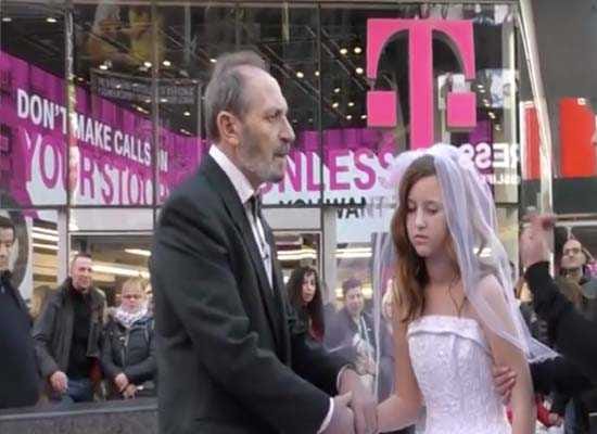 65 year old groom and 12 year bride in newyork 