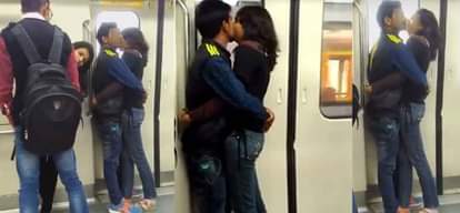 couple kissing in delhi metro video goes viral
