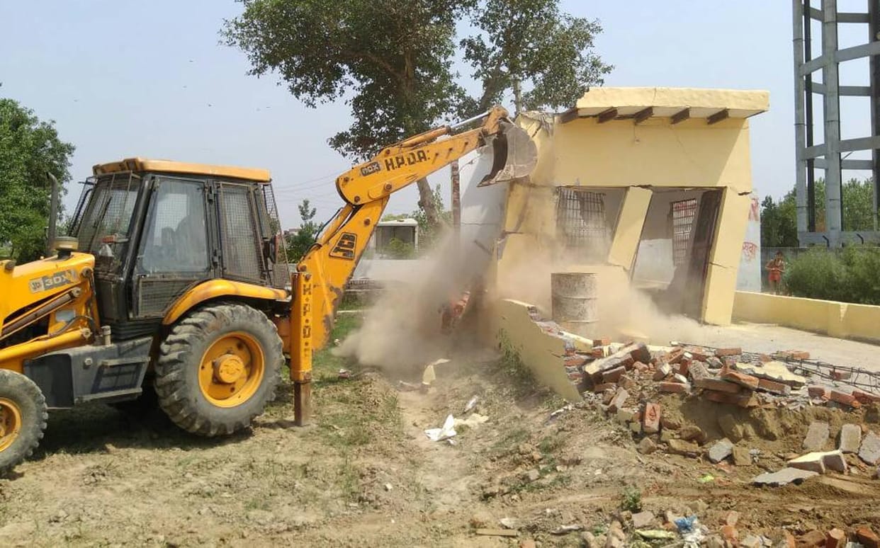 HPDA Bulldozers, demolished five illegal colonies.