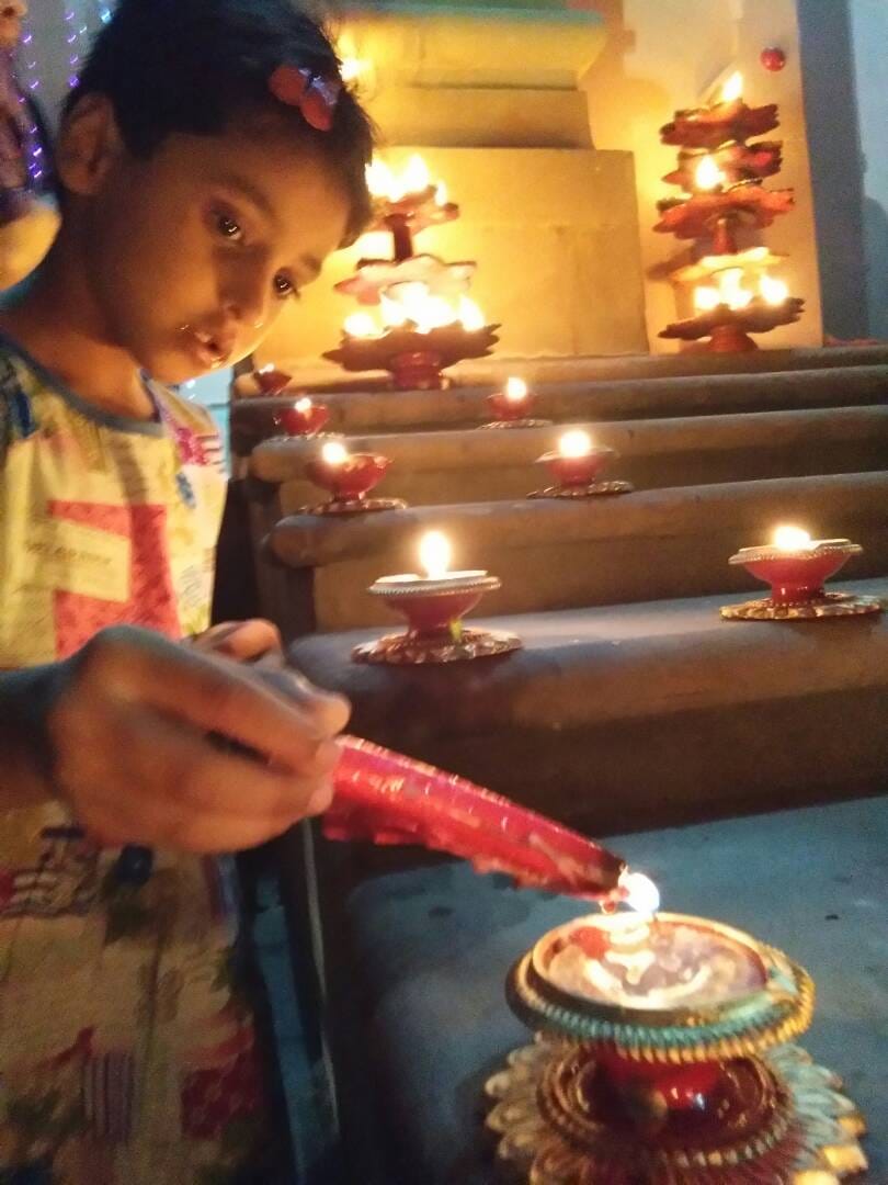 sarnath palace decorated with thousands of candles on the occasion of budh purnima