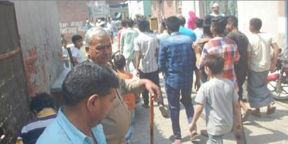 Breaking down buffalo, chhina Meat assault with police, stress in town