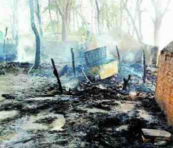 Gas cylinder cracked, fire in house