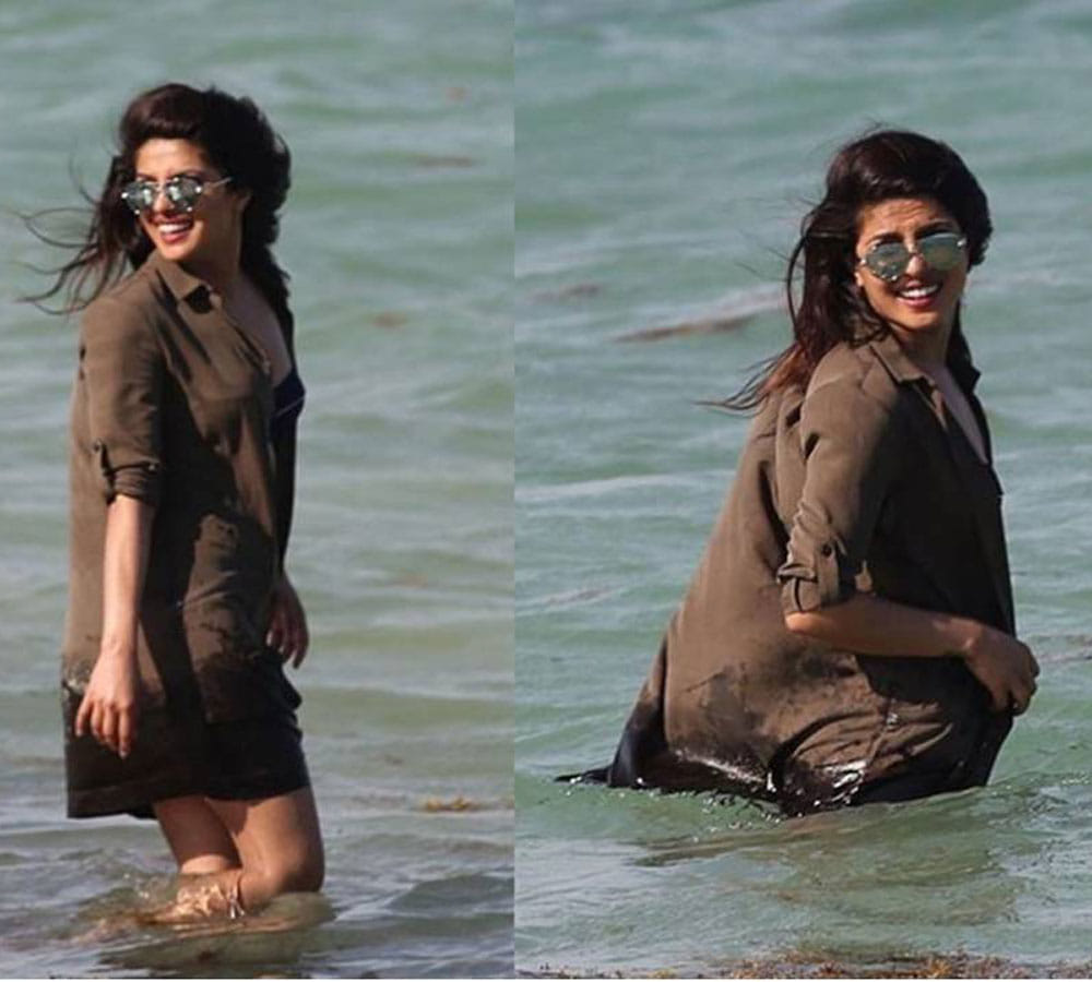 priyanka chopra miami beach Swag In A Black Bikini Is Too Hot To Handle