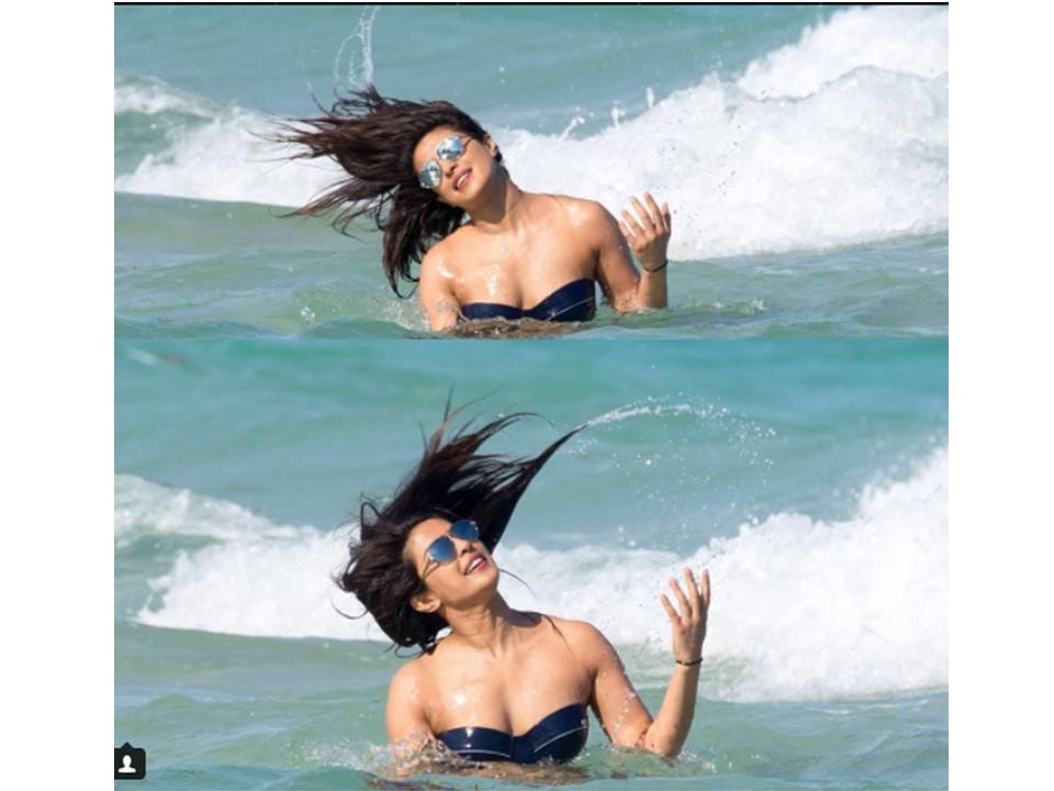 priyanka chopra miami beach Swag In A Black Bikini Is Too Hot To Handle