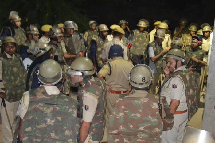 stone thrown during police Peace March