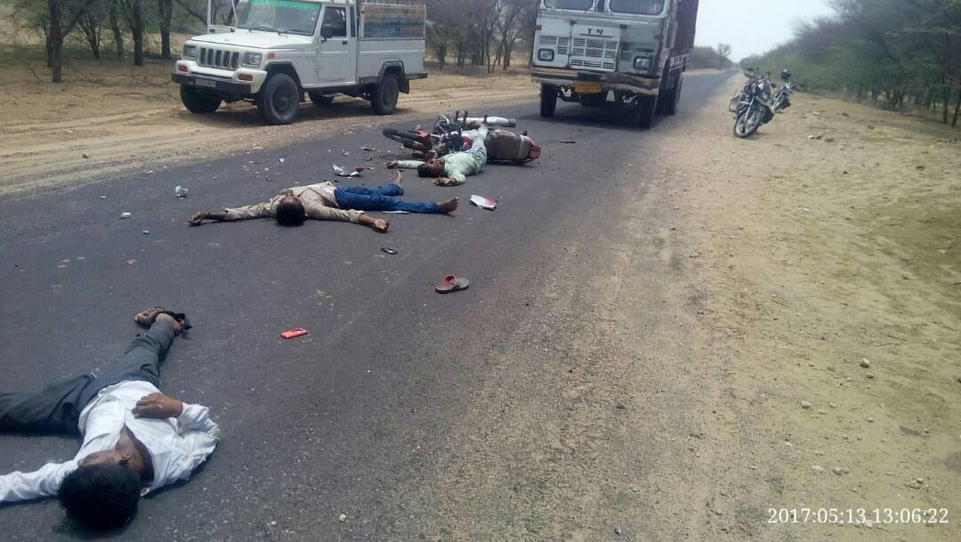 road accident in barmaer, four died