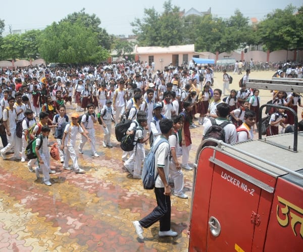 fire in central academy school   in Lucknow.