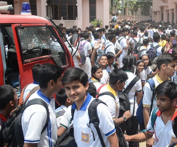 fire in central academy school   in Lucknow.