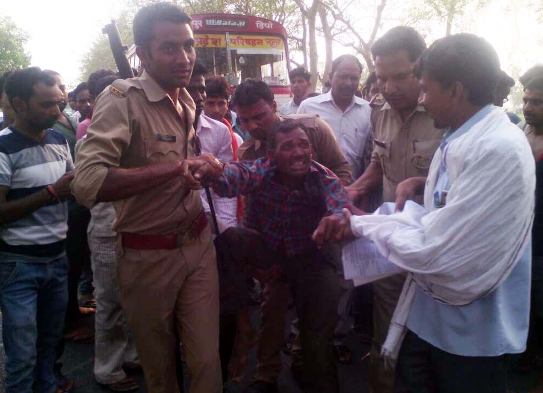 Roadways bus collides with bike, killing three