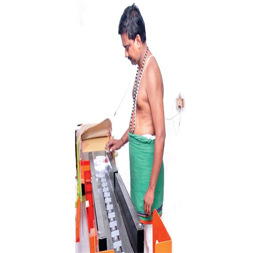 devotees get burger and cake with mineral water as prasadam