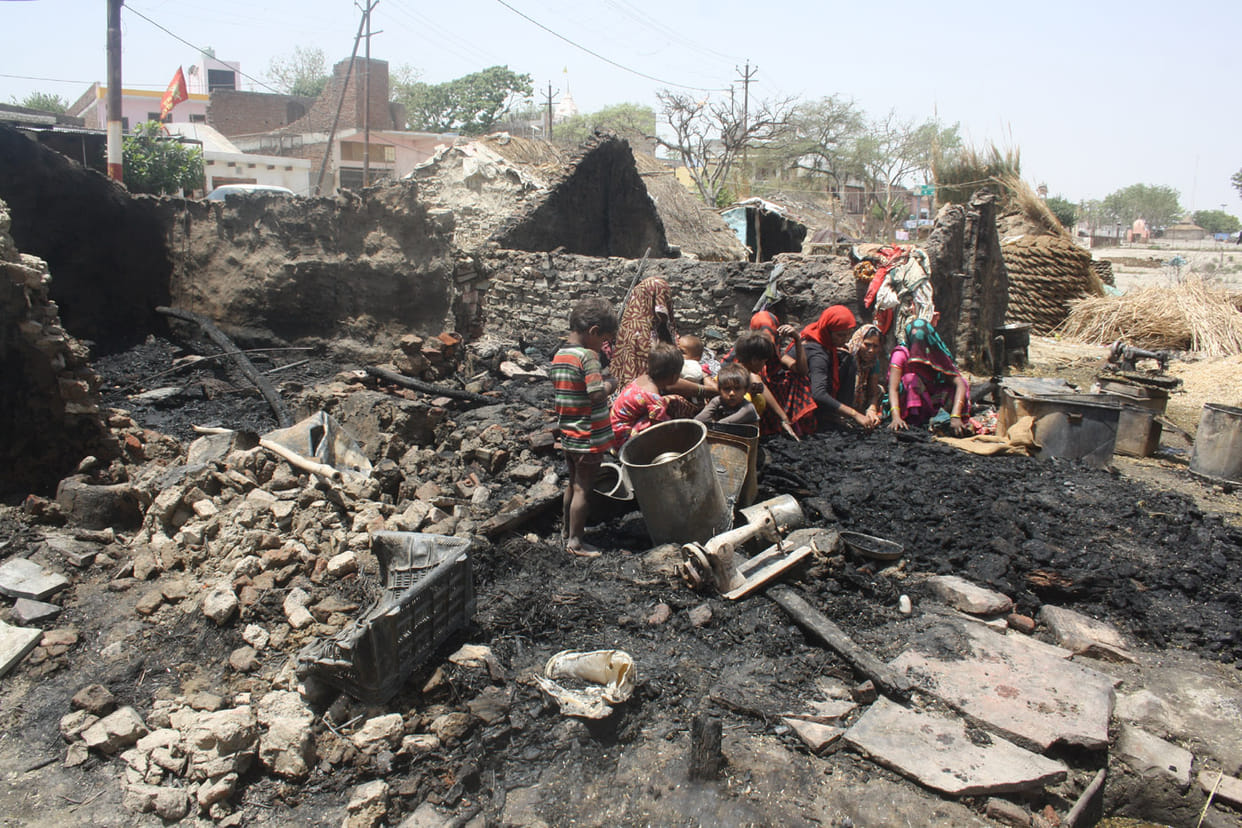 fire brokeout in the house of poorman in vrindavan