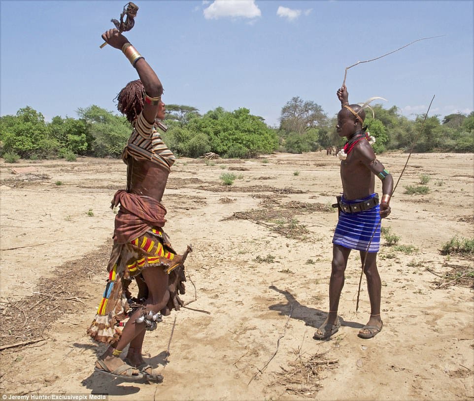 Ethiopian tribal ceremony women beg to be whipped