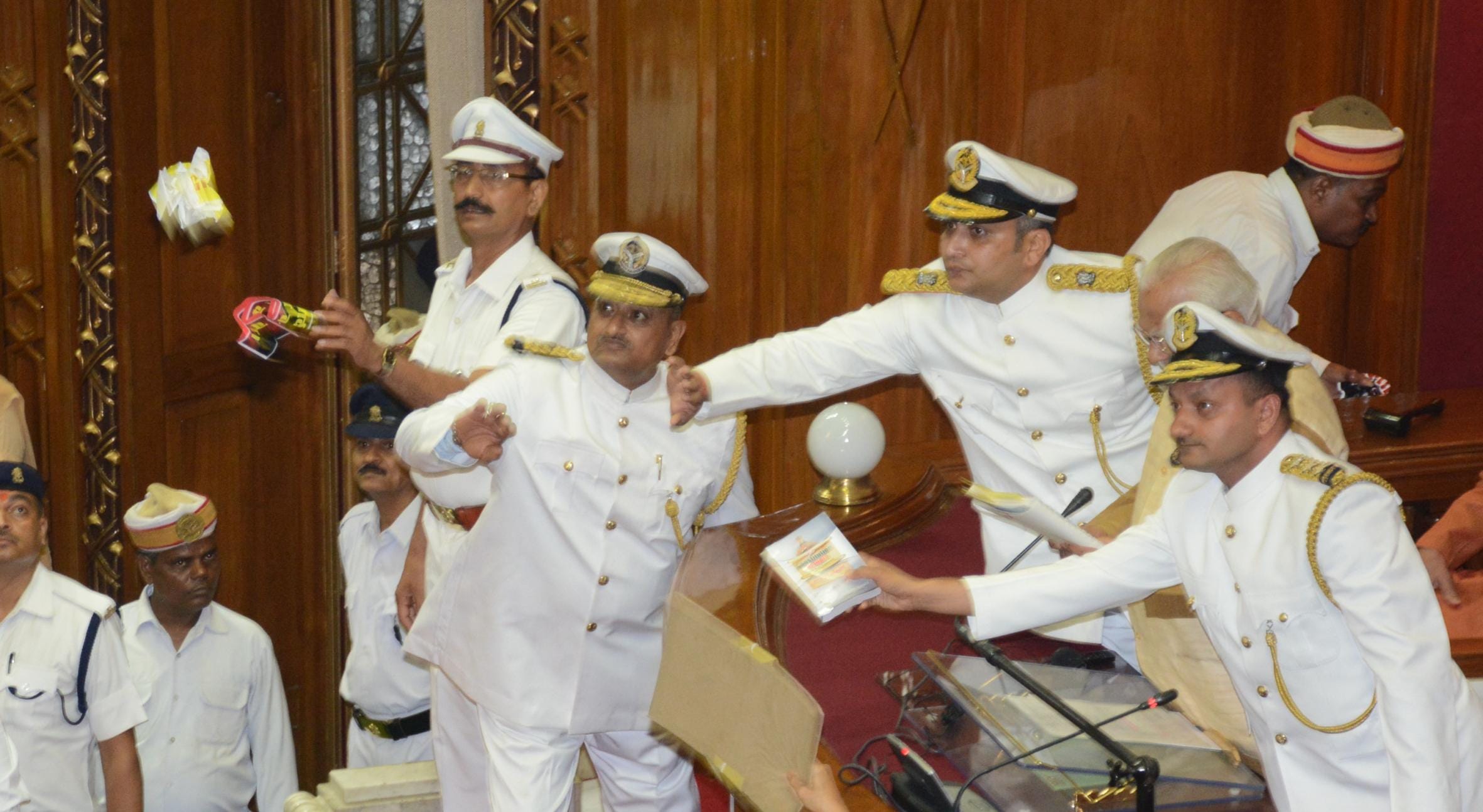 opposition mla ill mannered behave in up  assembly