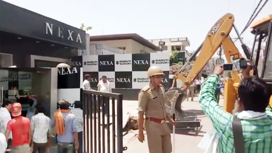 action on illegal maruti suzuki showroom