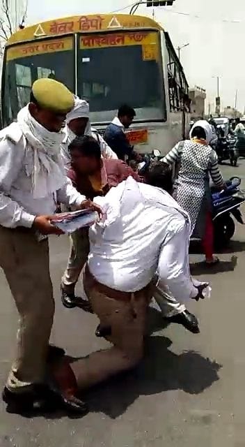 During the checking, a ruckus on Suhagnagar intersection, melee by the police