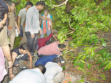 Demolished power system across the district