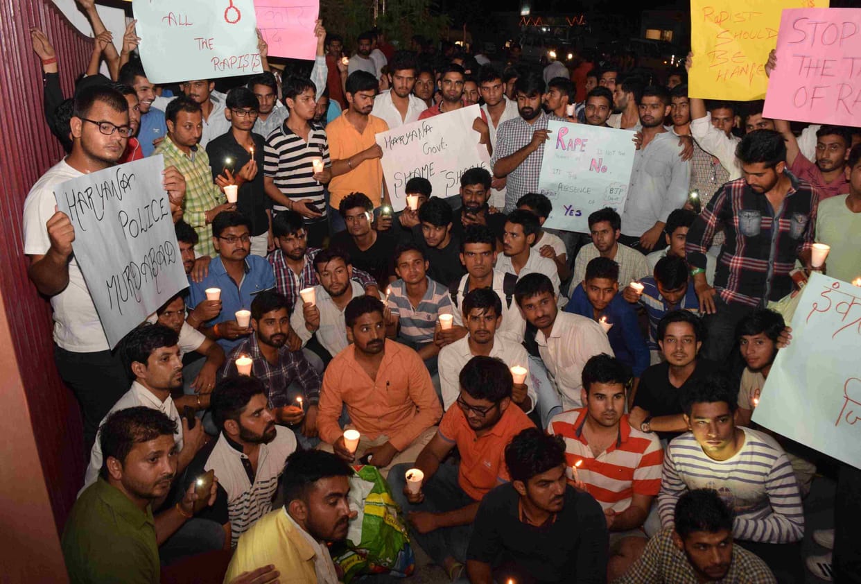 Sonipat woman gang-raped, killed, dogs bite off parts of her, candle march in rohtak