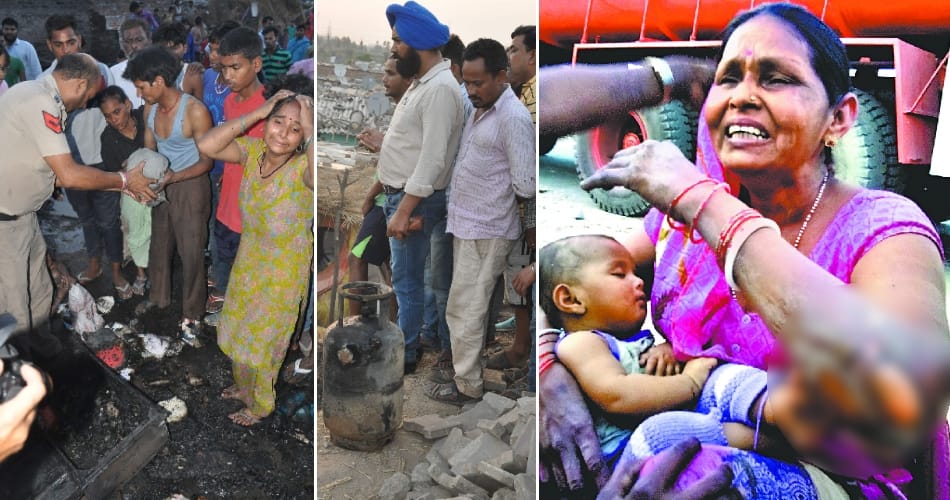 big fire in shahid udham singh colony, Mohali news