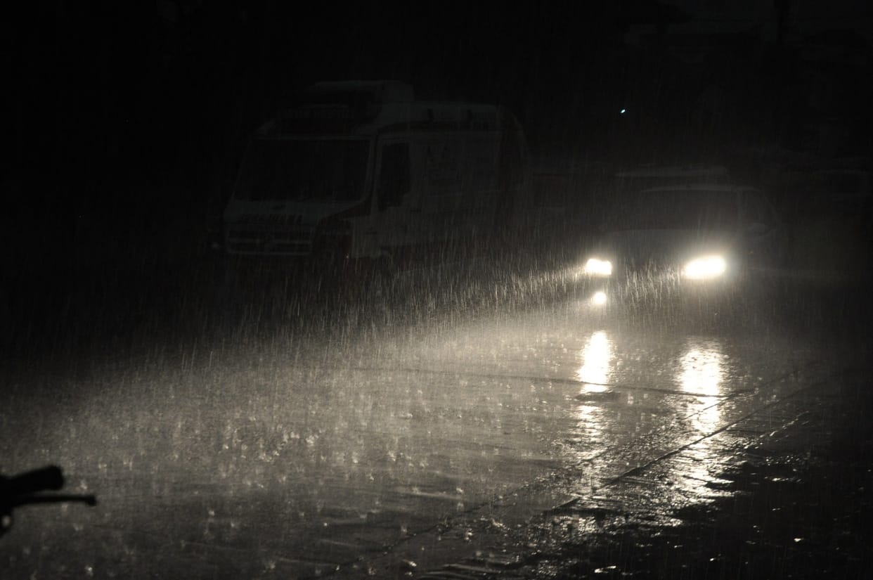 Weather changed with storm and rain