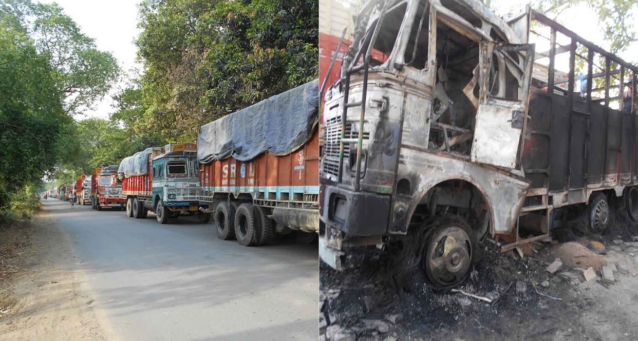 20 km long jam at chandauli after truck tyre brust