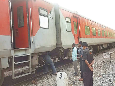 Dibrugarh rajdhani express collided with cow
