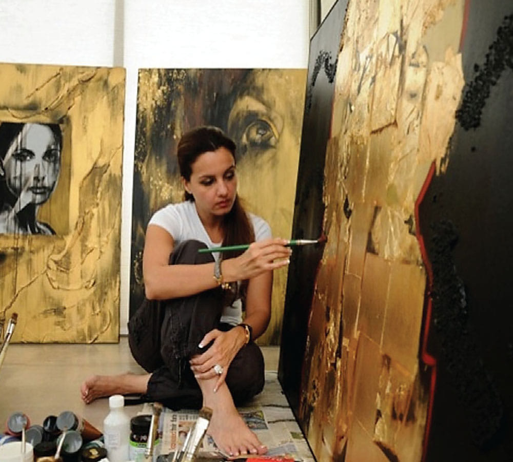 Feroz Khan's daughter Laila Khan Furniturewalla a famous artist and painter, fardeen khan