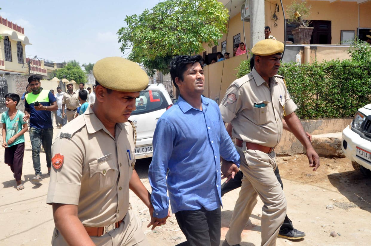 son killed to her mother and wife in jaipur, was arrest