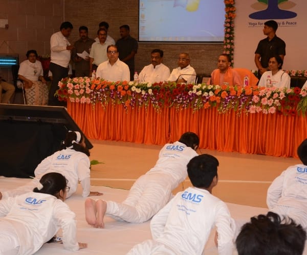 chief minister adityanath in Yoga class in Lucknow.