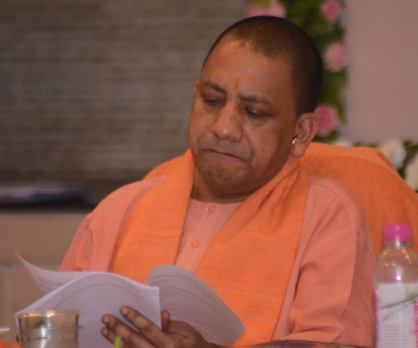 chief minister adityanath in Yoga class in Lucknow.