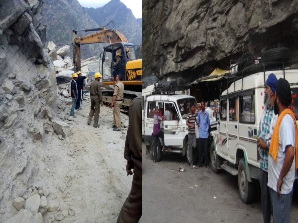 photos of  stucked  pilgrims on Badrinath highway