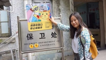 China- This woman made herself advertising against tampering!