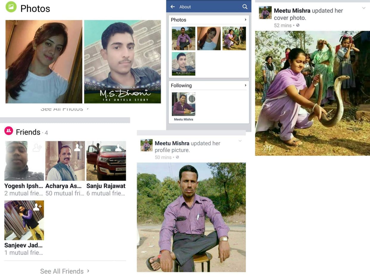 Fake Facebook ID created by putting a photo of another