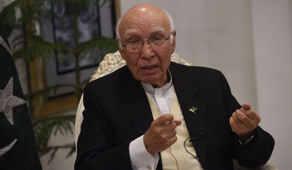 Wrong to say Pak lost at ICJ says Sartaj Aziz
