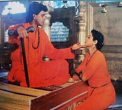 Sridevi: Mithun Chakraborty and Sridevi in the Hindi film Guru