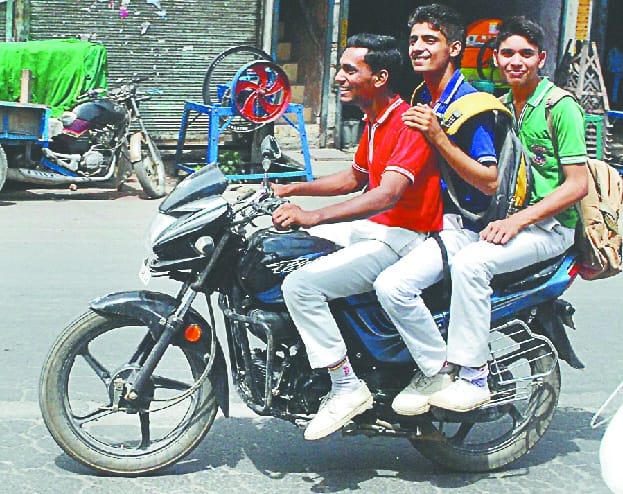 Triple Riding on the Road